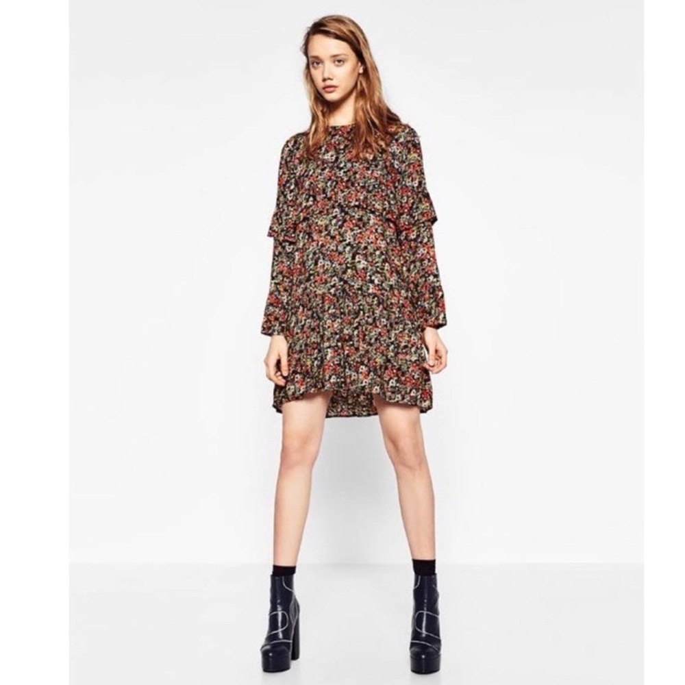 Zara Black and Red Long Sleeve Sundress